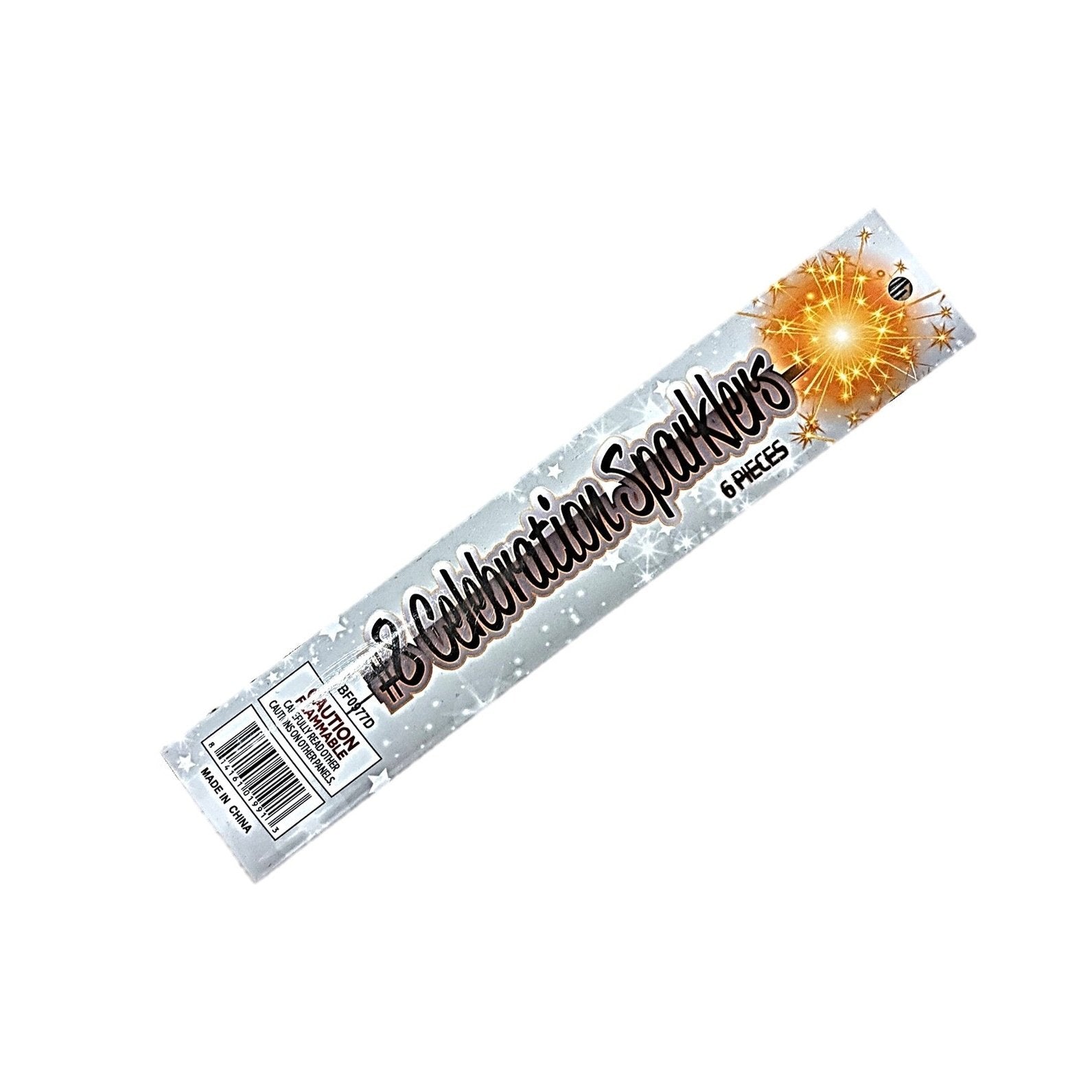 6 Piece #8 Gold Sparklers - 1 Pack of 6 Sparklers