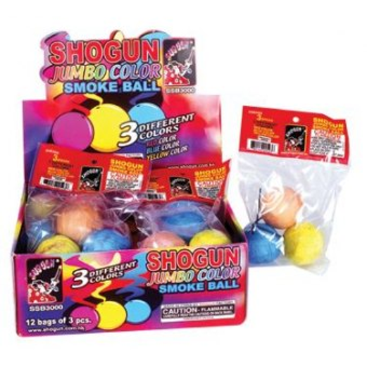 Jumbo Color Smoke Balls - 12 Packs of 3